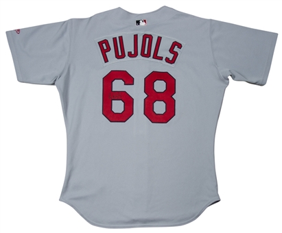 2000-01 Albert Pujols Game Used and Signed St. Louis Cardinals Spring Training Jersey (Cardinals  LOA & JSA)-Possible First MLB Jersey Worn!